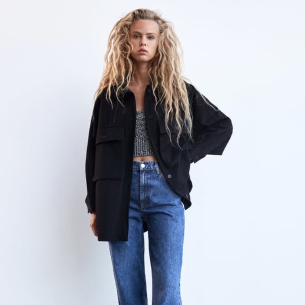 NTW! Zara pocket overshirt black